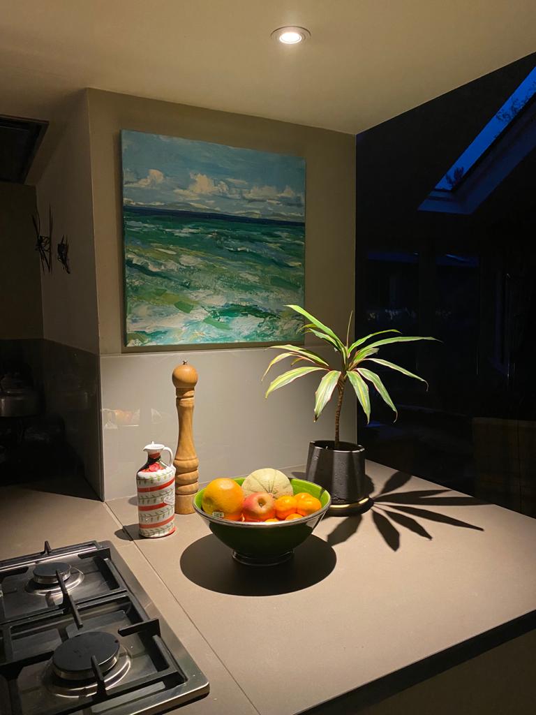 Lighting a kitchen with downlights. Downlight above kitchen worktop